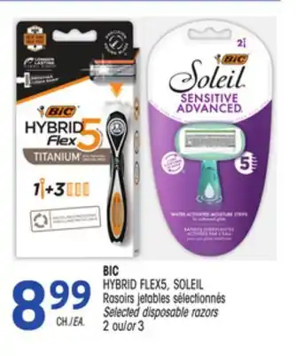 Uniprix BIC HYBRID FLEX5, SOLEIL Rasoirs jetables sélectionnés / Selected disposable razors offer