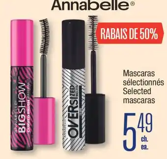 Jean Coutu ANNABELLE Selected mascaras offer