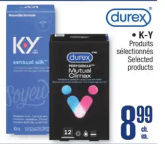 Jean Coutu DUREX, K-Y Selected products offer