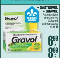 Jean Coutu GASTROVOL, GRAVOL Selected antinauseants offer