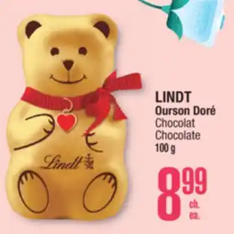 Jean Coutu LINDT Ourson Doré Chocolate offer