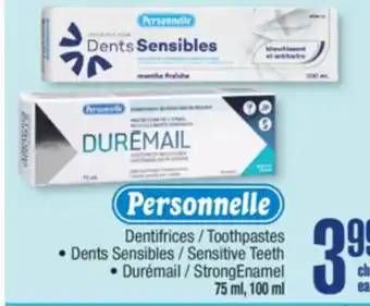 Jean Coutu PERSONNELLE Toothpastes offer