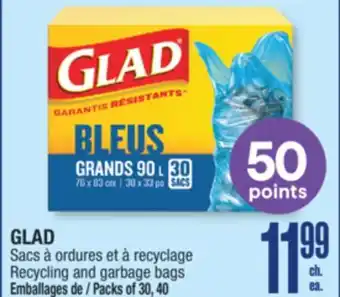 Jean Coutu GLAD Recycling and garbage bags offer