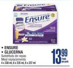 Jean Coutu ENSURE, GLUCERNA Meal replacements offer