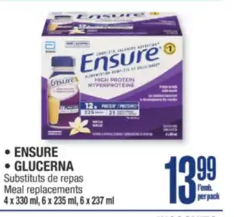 Jean Coutu ENSURE, GLUCERNA Meal replacements offer