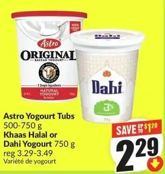 FreshCo Astro yogourt tubs khaas halal or dahi yogourt offer