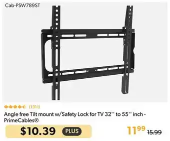 Primecables Angle free Tilt mount w/Safety Lock for TV 32'' to 55'' inch - PrimeCables offer