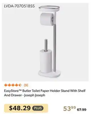 Shopper+ EasyStore Butler Toilet Paper Holder Stand With Shelf And Drawer - Joseph Joseph offer