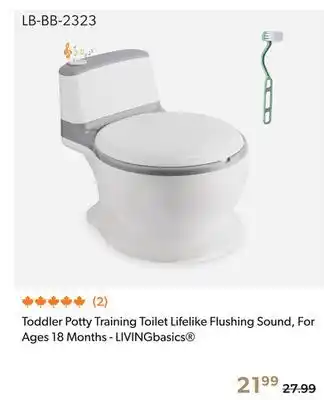 Shopper+ Toddler Potty Training Toilet Lifelike Flushing Sound, For Ages 18 Months - LIVINGbasics offer