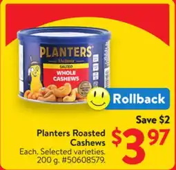 Walmart Planters Roasted Cashews offer