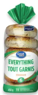 Walmart Great Value Bagels 6-Pack offer