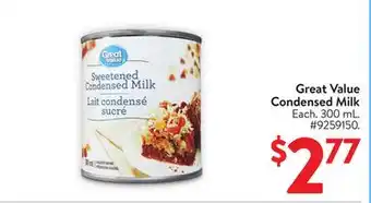 Walmart Great Value Condensed Milk offer