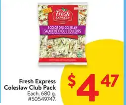 Walmart Fresh Express Coleslaw Club Pack offer