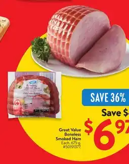 Walmart Great Value Boneless Smoked Ham offer