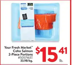 Walmart Your Fresh Market Data Coho Salmon 2-Piece Portions offer