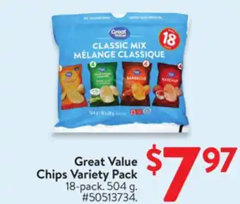 Walmart Great Value Chips Variety Pack offer