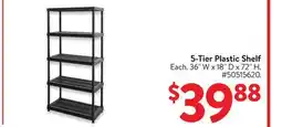 Walmart 5-Tier Plastic Shelf offer