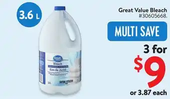 Walmart Great Value Bleach offer