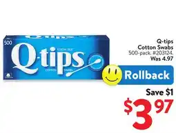 Walmart Q-tips Cotton Swabs offer