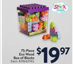 Walmart 75-Piece Eco Wood Box of Blocks offer