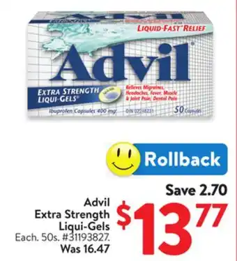 Walmart Advil Extra Strength Liqui-Gels offer