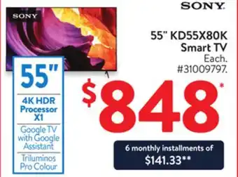 Walmart 55 KD55X80K Smart TV offer