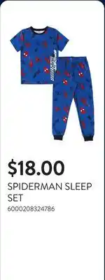 Walmart SPIDERMAN SLEEP SET offer