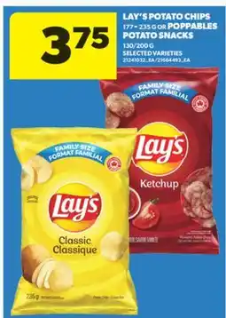 Real Canadian Superstore LAY'S POTATO CHIPS, 177-235 G OR POPPABLES POTATO SNACKS, 130/200 G offer