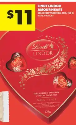 Real Canadian Superstore LINDT LINDOR AMOUR HEART, 108/168 G offer