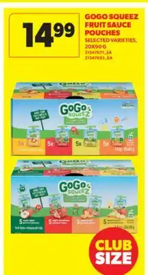 Real Canadian Superstore GOGO SQUEEZ FRUIT SAUCE POUCHES, 20X90 G offer