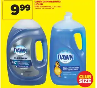 Real Canadian Superstore DAWN DISHWASHING LIQUID, 2.21/2.64 L offer