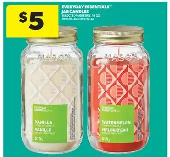 Real Canadian Superstore EVERYDAY ESSENTIALS JAR CANDLES, 18 OZ offer