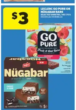 Real Canadian Superstore LECLERC GO PURE OR NÜGABAR BARS, 140-175 G offer