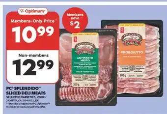 Real Canadian Superstore PC SPLENDIDO SLICED DELI MEATS, 200 G offer