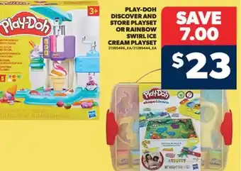 Real Canadian Superstore PLAY-DOH DISCOVER AND STORE PLAYSET OR RAINBOW SWIRL ICE CREAM PLAYSET offer