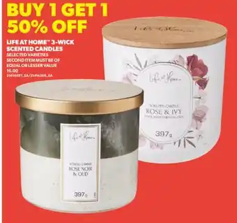 Real Canadian Superstore LIFE AT HOME 3-WICK SCENTED CANDLES offer