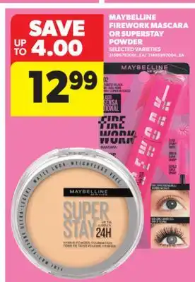 Real Canadian Superstore MAYBELLINE FIREWORK MASCARA OR SUPERSTAY POWDER offer