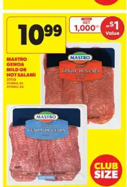 Real Canadian Superstore MASTRO GENOA MILD OR HOT SALAMI, 375 G offer