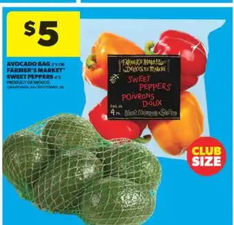 Real Canadian Superstore AVOCADO BAG, 5'S OR FARMER'S MARKET SWEET PEPPERS, 4'S offer