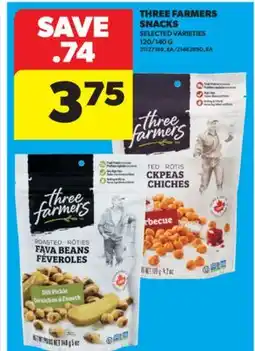 Real Canadian Superstore THREE FARMERS SNACKS, 120/140 G offer