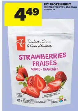 Real Canadian Superstore PC FROZEN FRUIT, 400-600 G offer