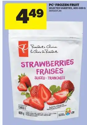 Real Canadian Superstore PC FROZEN FRUIT, 400-600 G offer