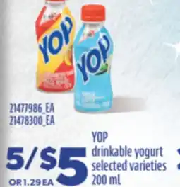 Real Canadian Superstore YOP DRINKABLE YOGURT, 200 ML offer