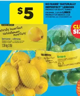 Real Canadian Superstore NO NAME NATURALLY IMPERFECT LEMONS, 3 LB OR LIMES, 2 LB offer