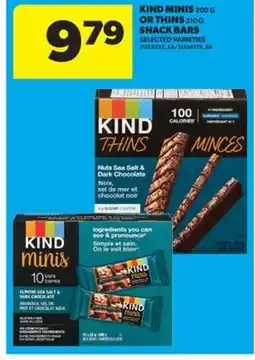 Real Canadian Superstore KIND MINIS 200 G OR THINS 210 G SNACK BARS offer