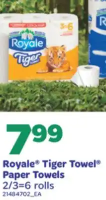 Real Canadian Superstore ROYALE TIGER TOWEL PAPER TOWELS, 2/3 = 6 rolls offer