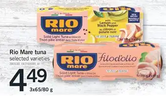 Fortinos RIO MARE TUNA 3x65/80 g offer