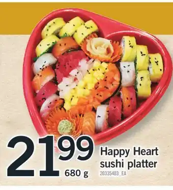 Fortinos HAPPY HEART SUSHI PLATTER, 680 g offer