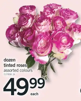 Fortinos DOZEN TINTED ROSES offer