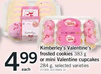 Fortinos KIMBERLEY'S VALENTINE'S FROSTED COOKIES, 383 G OR MINI VALENTINE CUPCAKES, 284 G offer